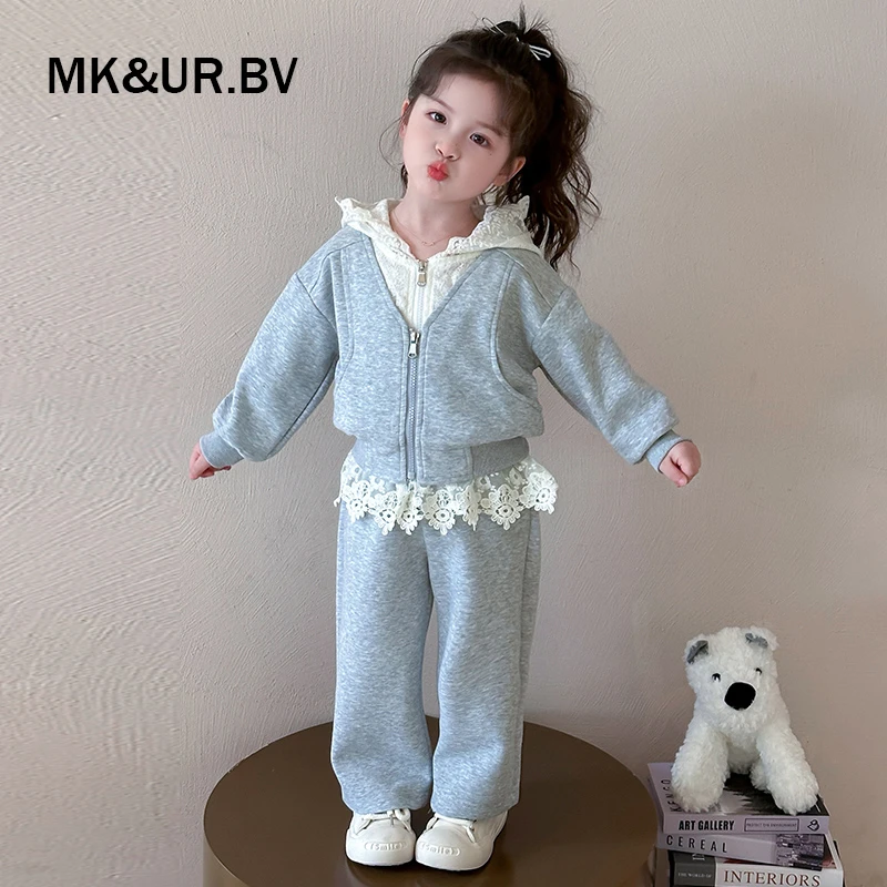 MK&UR.BV女童秋装2025新款洋气卫衣独特绝美时尚儿童秋季套装韩系