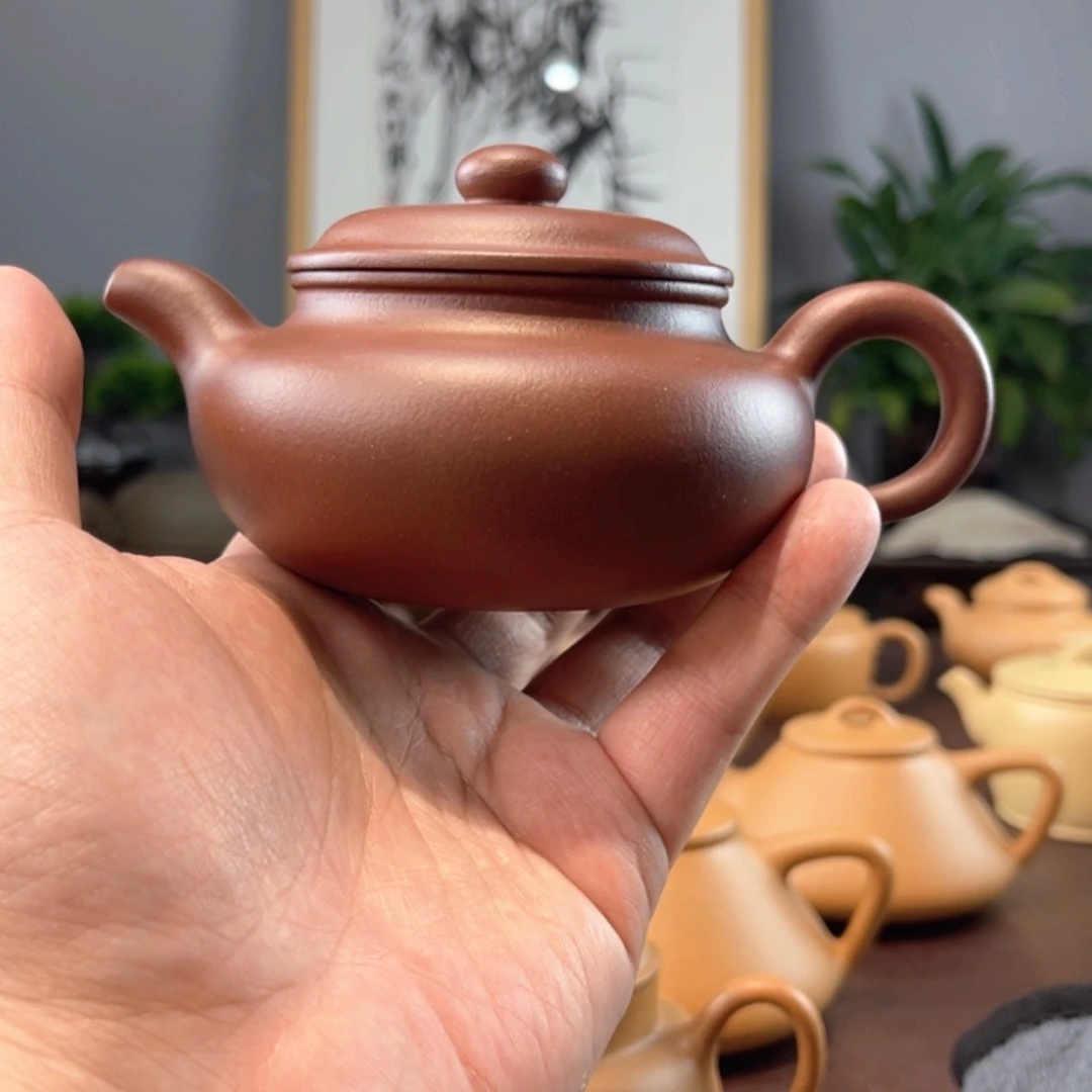 精***益茶壶紫砂半手紫泥仿古