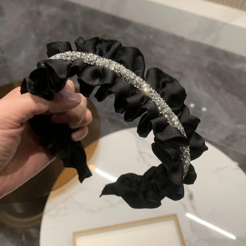 赫本风发箍凉鞋颅顶褶皱头箍复古法式网红压发2024年厕所风水门帘