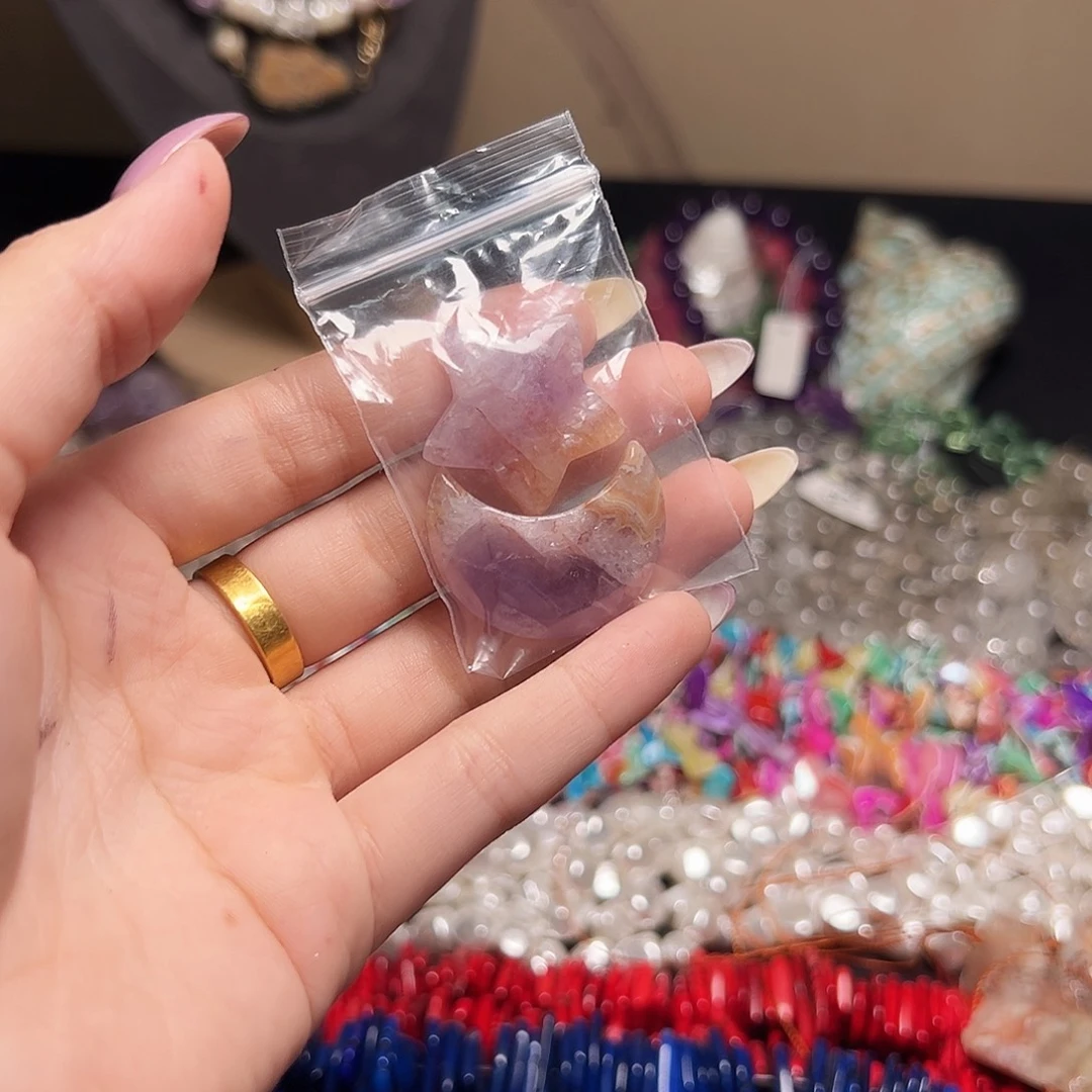 阿***n玛瑙/玉髓合金珠宝半成品m614 星星月亮一个 专拍