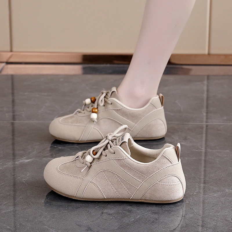 德训鞋女2025春秋季新款复古平底阿甘休闲鞋运动鞋老爹鞋女K3911