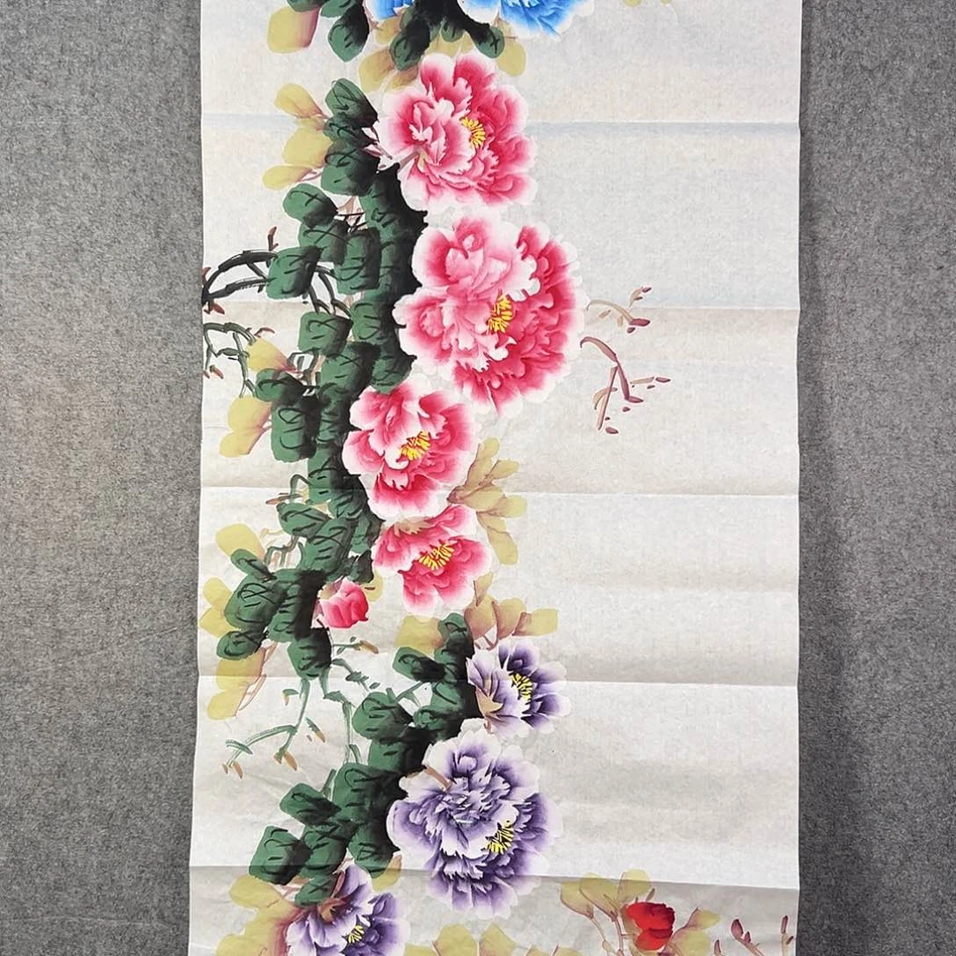 国画166 花鸟和蝴蝶都在等待它