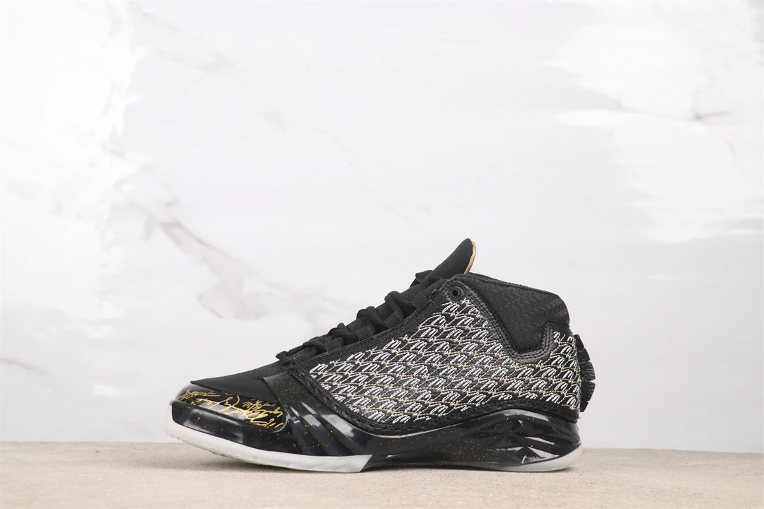 AJ23篮球鞋缓震胶气垫高帮黑色男子休闲鞋耐磨跑步鞋子运动鞋体育