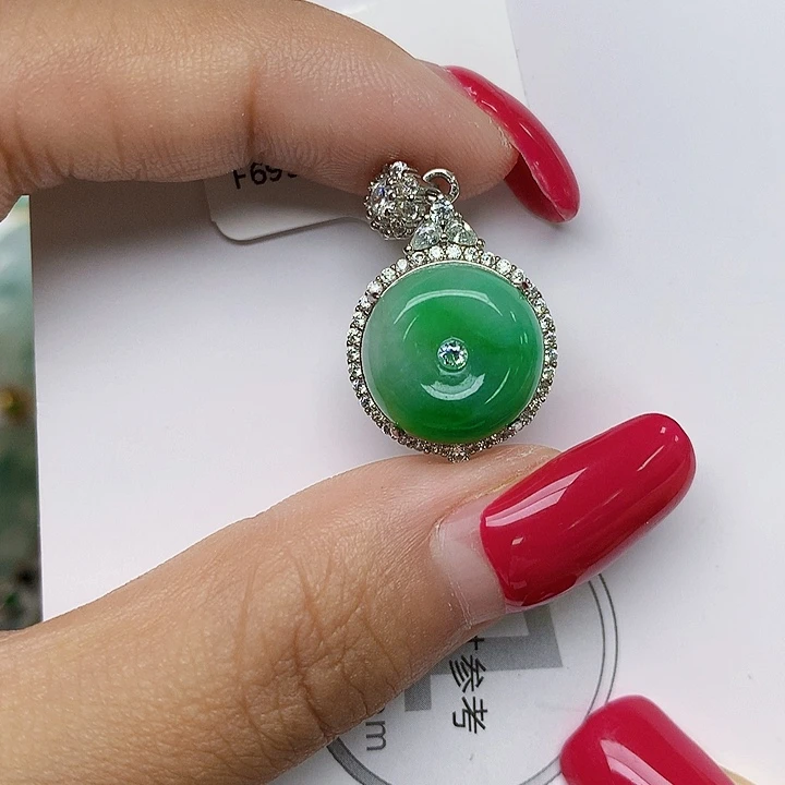 颈饰银S925镶嵌翡翠天然翡翠