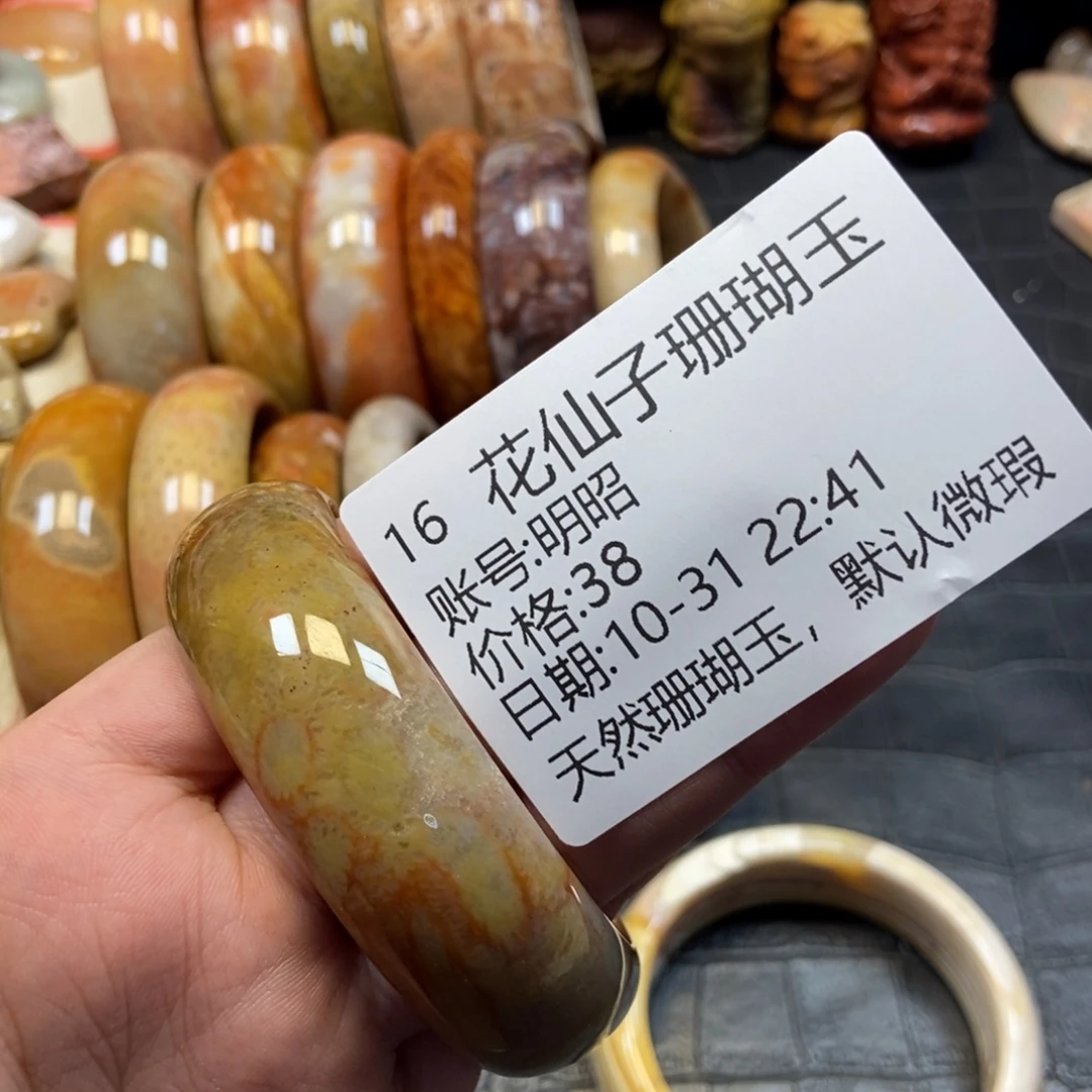 明***昭硅化珊瑚（珊瑚玉）未镶嵌珠宝半成品16