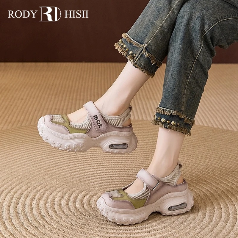 RODYHISII镂空凉鞋女2025夏季新款百搭休闲网面玛丽珍凉鞋仙女风