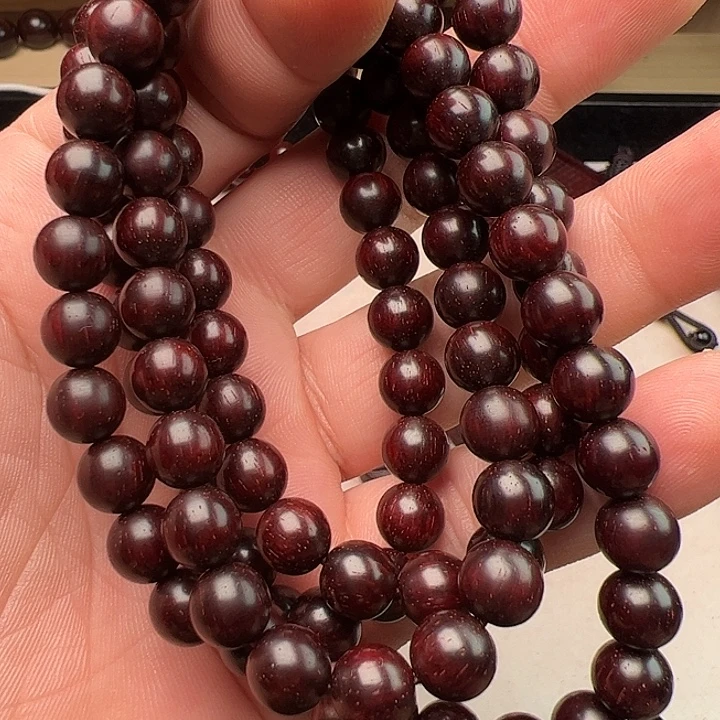 小叶紫檀手串/手链0.8X108高油密金星