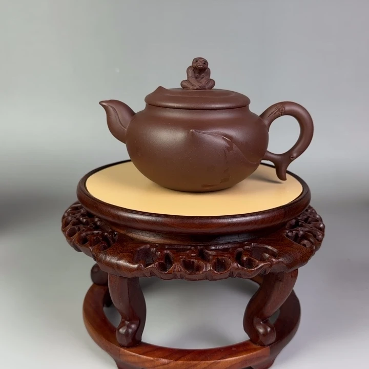 帮***件紫泥茶壶蟠桃圣猴260 cc左右