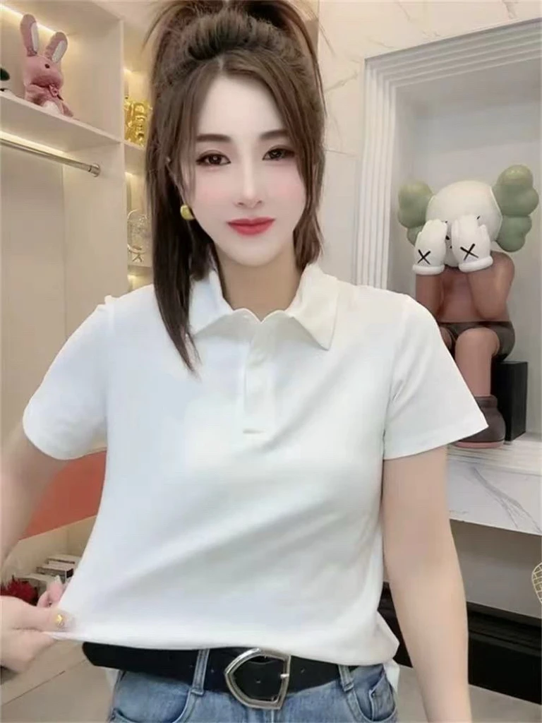 6号短袖POLO领树林刺绣常规T恤韩版翻领cleanfit风