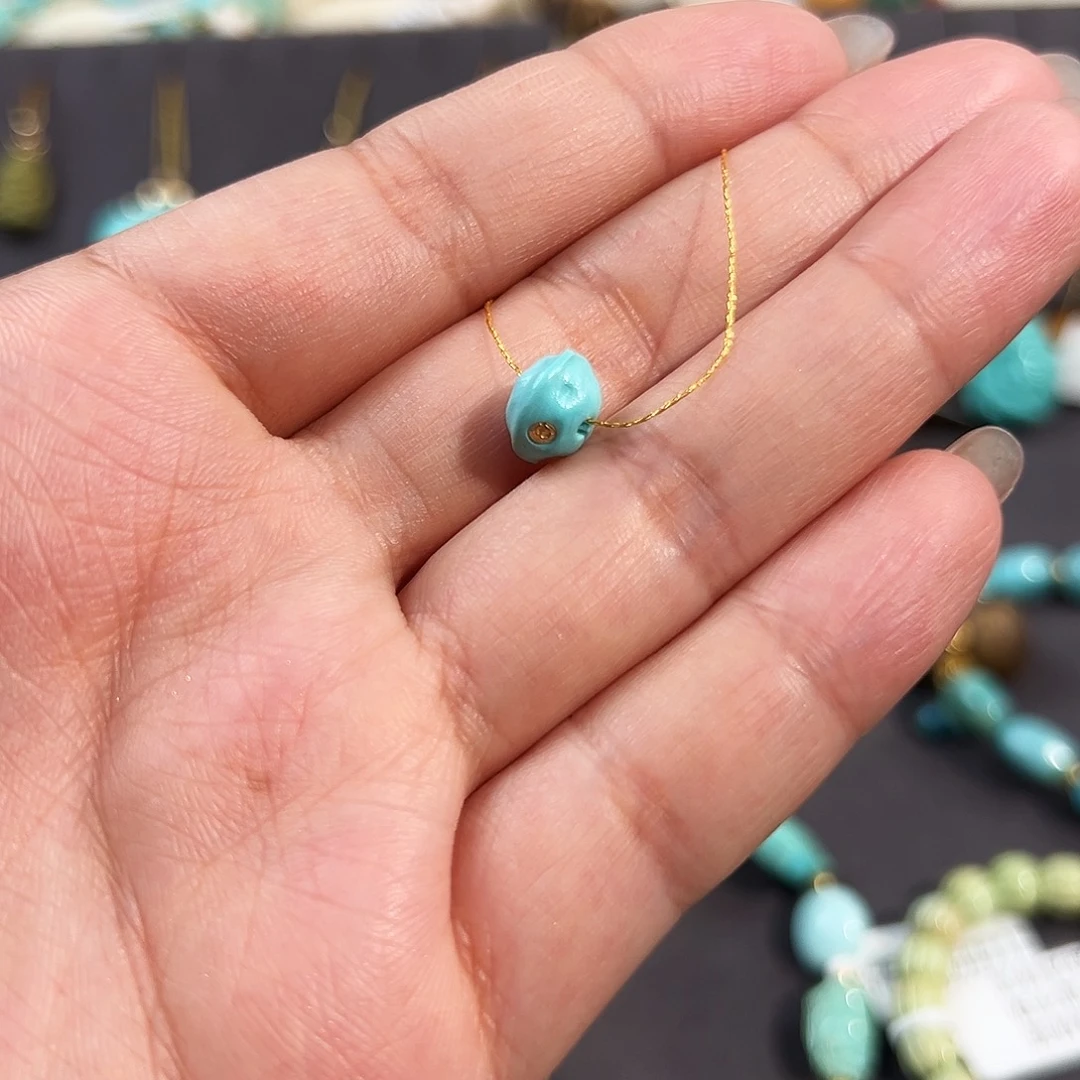 绿松石未镶嵌把件百香籽配饰