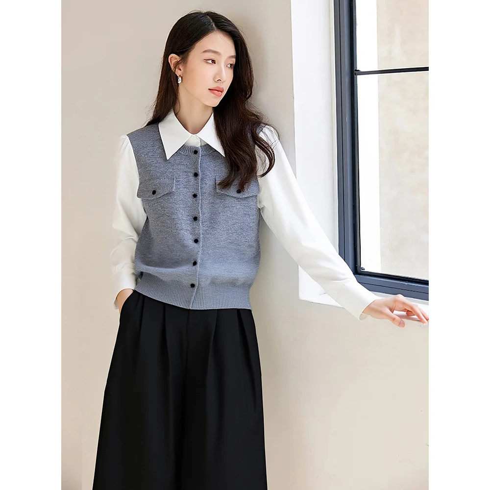 【薰系列】针织拼接休闲衬衫6KXD1550