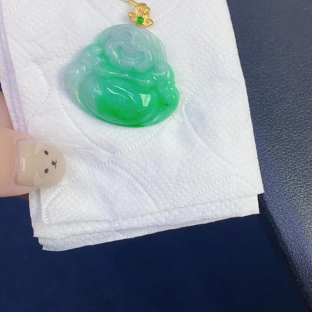 翡翠18K金镶嵌颈饰0000000000