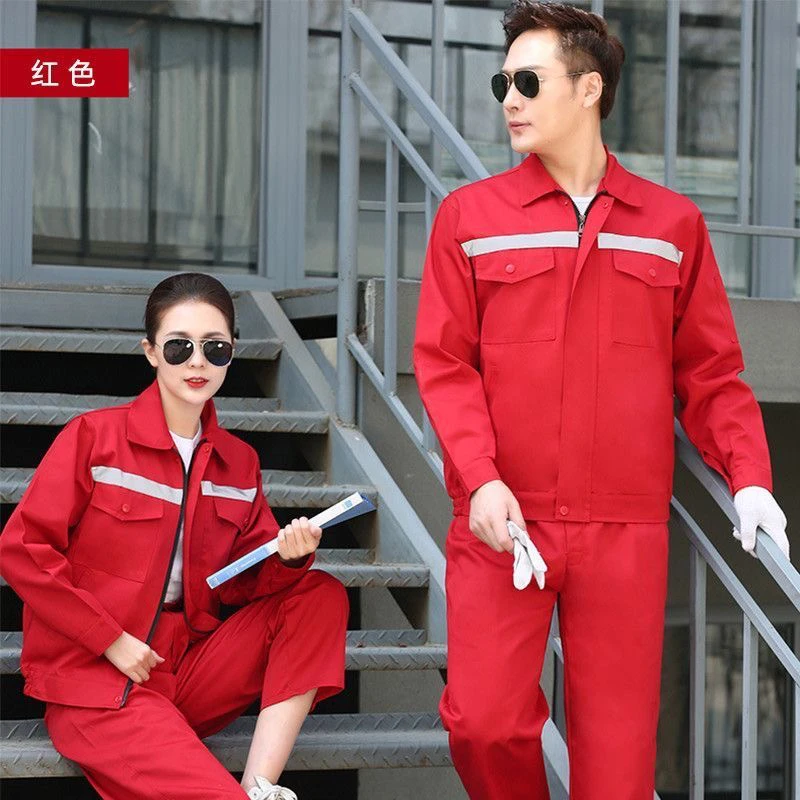 纯棉夏季薄款工作服舒适透气汽修装修建筑工程电焊长袖工装上衣男