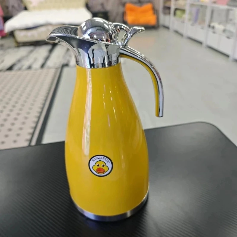 小黄鸭咖啡壶家用大容量防烫保温壶不锈钢保温壶礼品logo款大肚子
