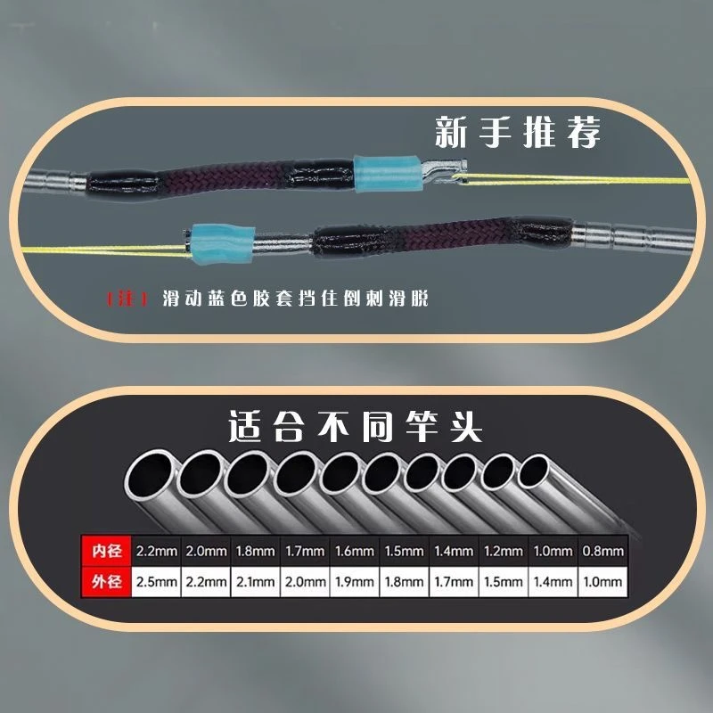 1.4mm鱼竿梢头连接器360旋转防缠绕线主线快挂自锁连接器30kg拉力