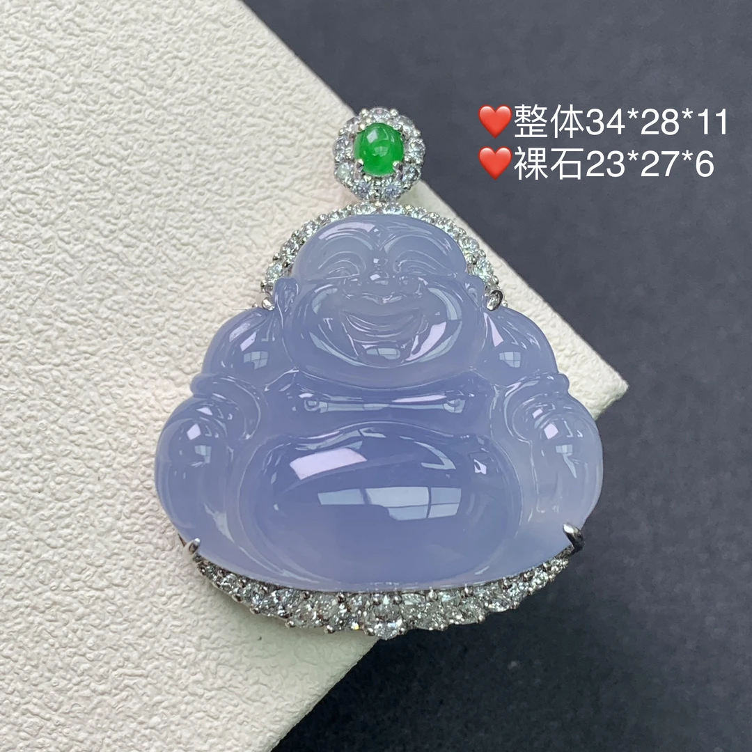 新品推荐·18k金冰种起胶冰紫佛公翡翠玉石缅A气质轻奢