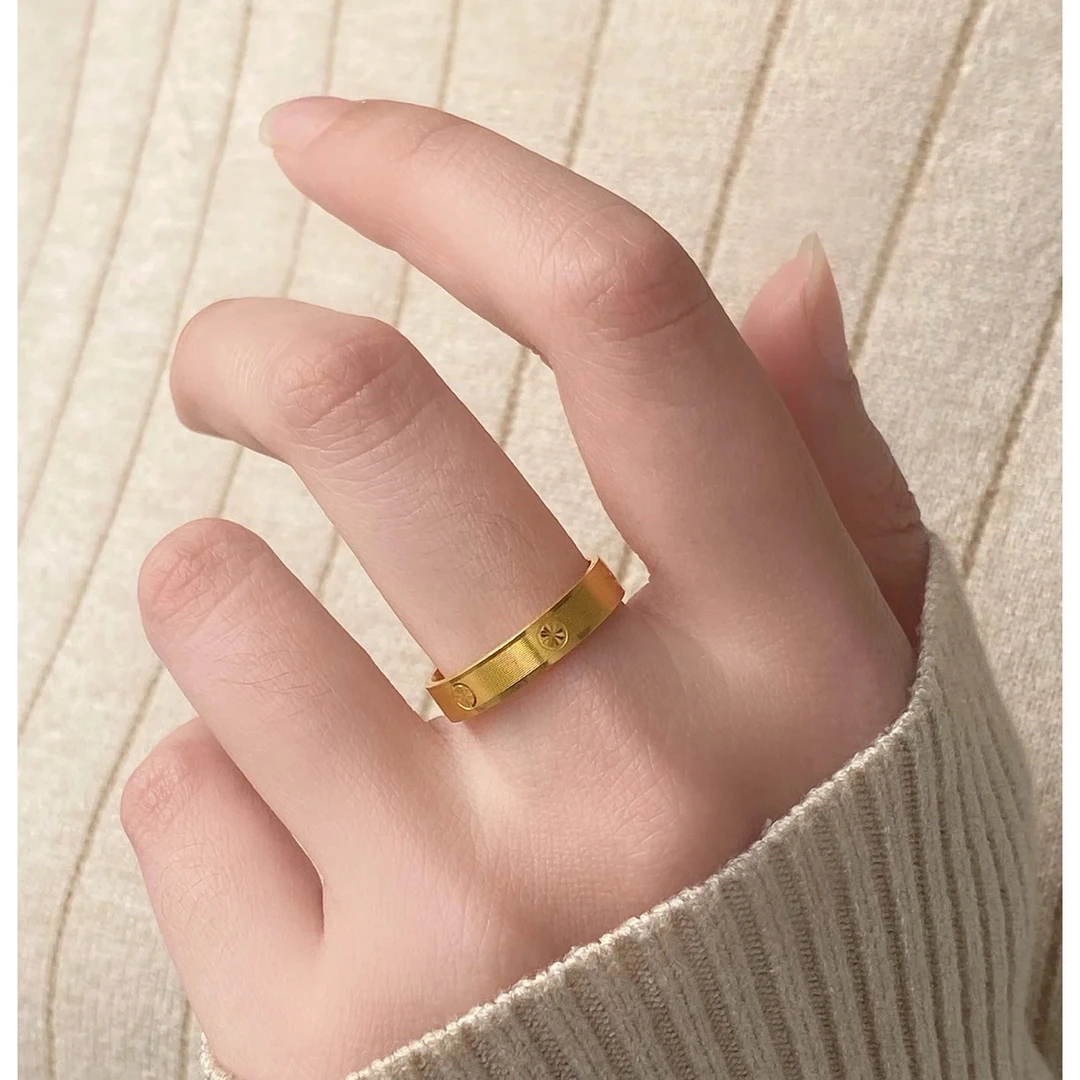 【K总】时尚 拉丝米字卡加戒指-24