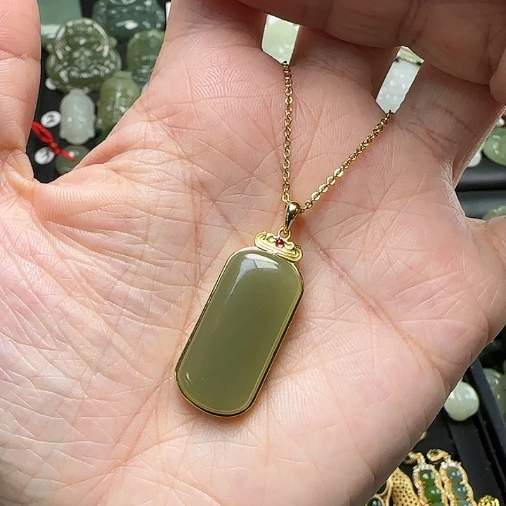 颈饰银S925镶嵌和田玉