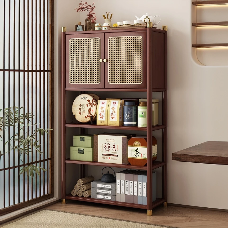 博古架茶柜置物架多层一体靠墙茶架茶室大容量茶具茶叶收纳展示柜