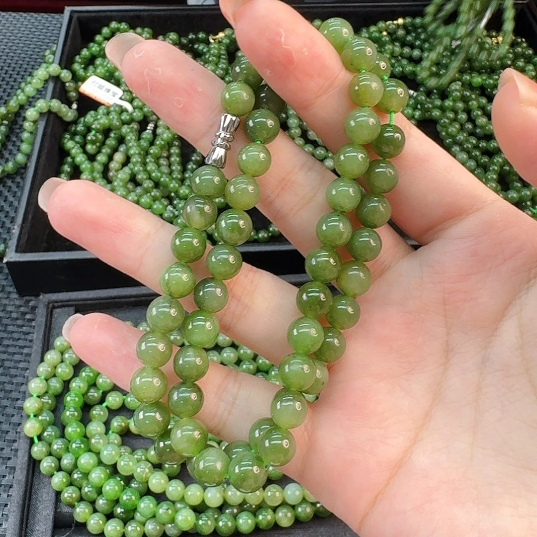 和田玉未镶嵌颈饰粉清妈妈链卡8 福利款