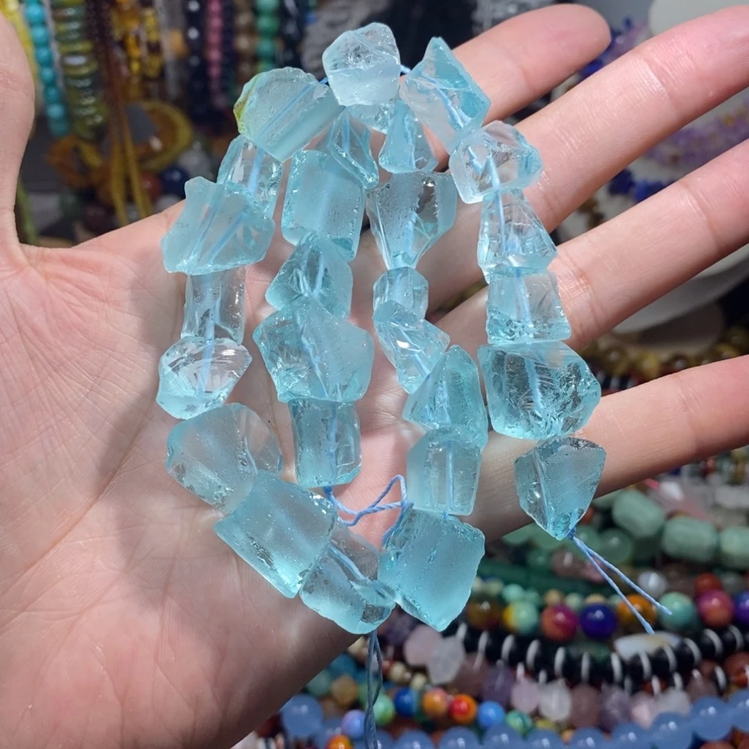 未镶嵌，海蓝随行15mm，石英质玉