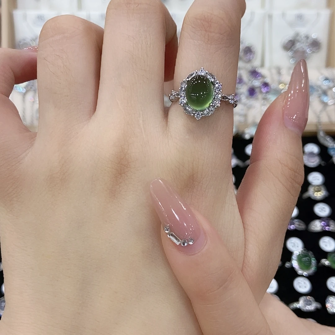 微***飞岫玉银S925镶嵌戒指