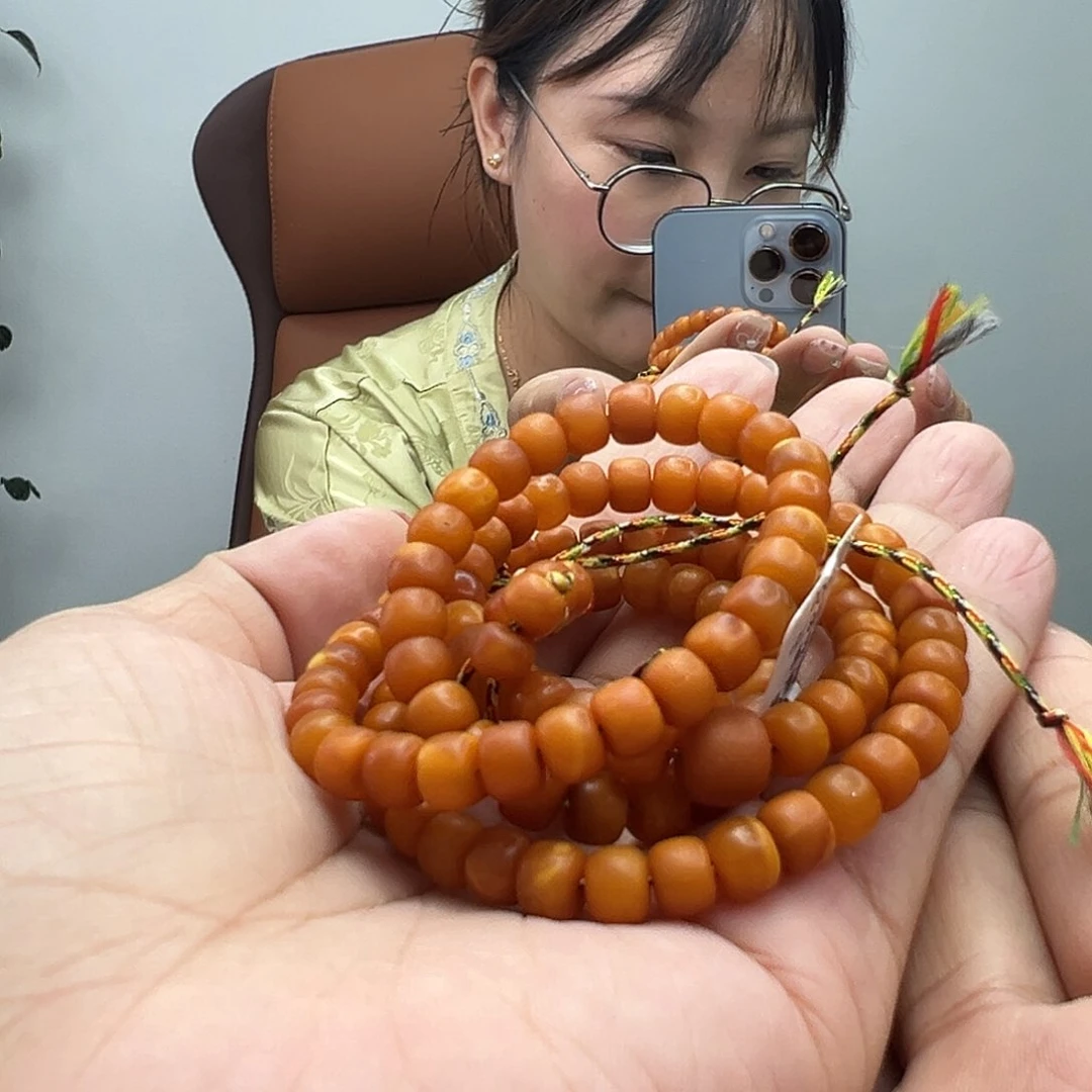 手链琥珀未镶嵌橘皮多圈6MM