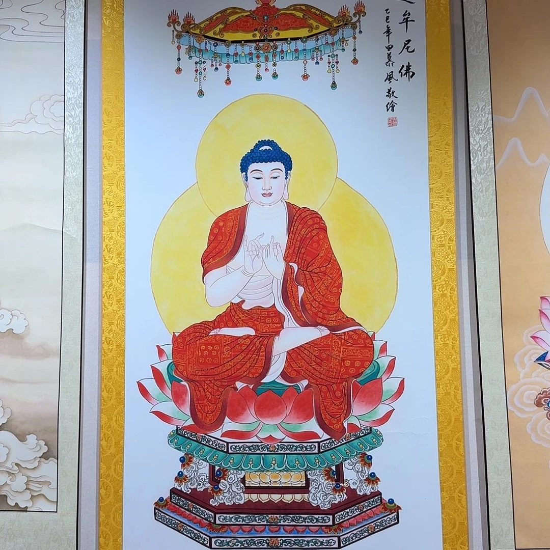醉***梦国画释迦摩尼佛一副