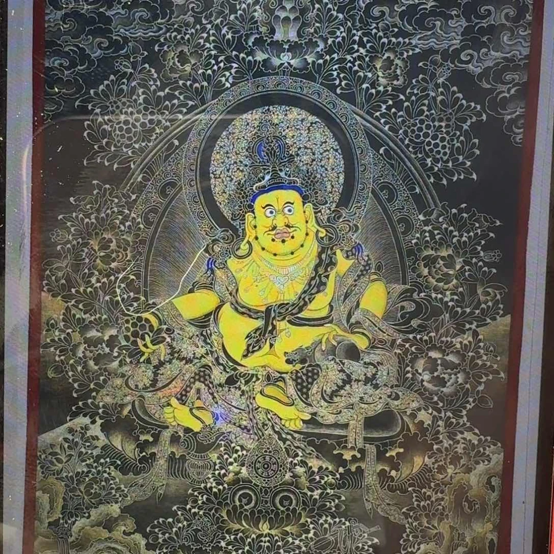 吊坠纯手绘唐卡黑财神