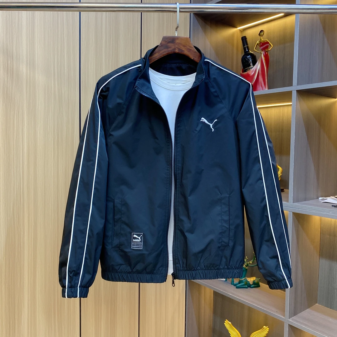 春夏新款男士外套帅气百搭立领拉链透气上衣轻薄防晒夹克刺绣6666