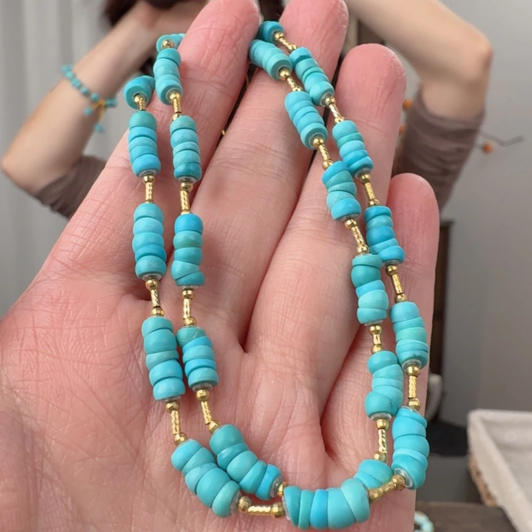 绿松石18K金镶嵌珠宝奇石