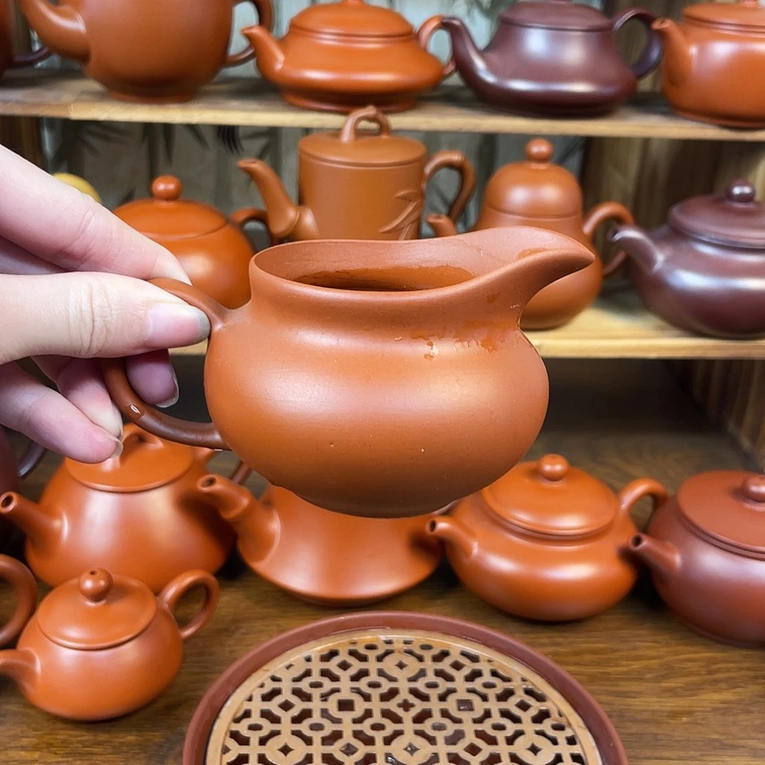 茶壶紫砂人****惜潮州原矿朱泥公道杯