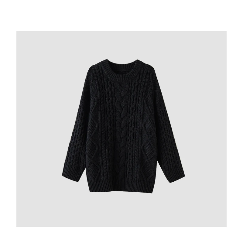 【娜姐自创】特惠来袭~复古麻花中长款高级感针织上衣多色 QXZH182X