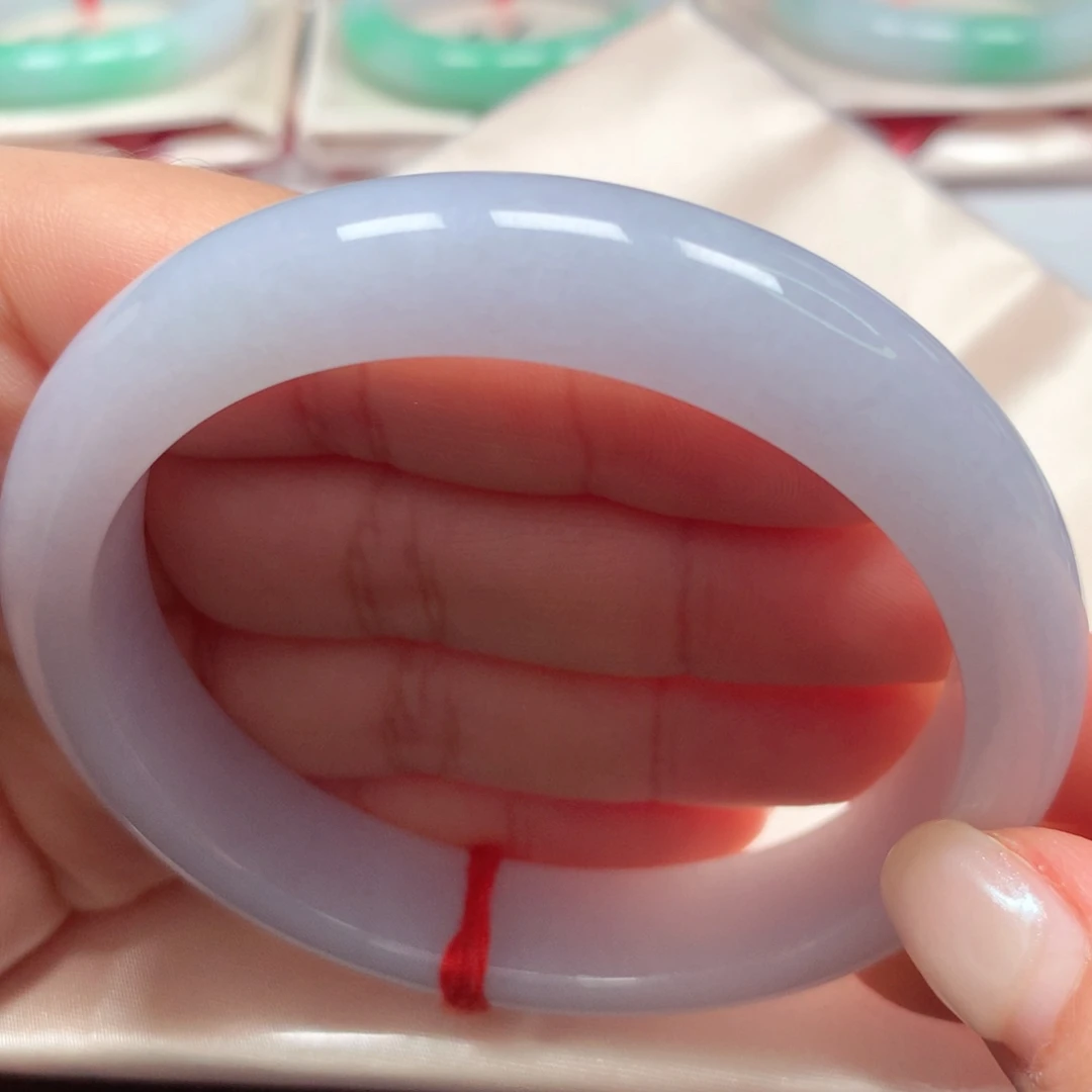 未镶嵌手镯翡翠56淡粉月光60.7圈