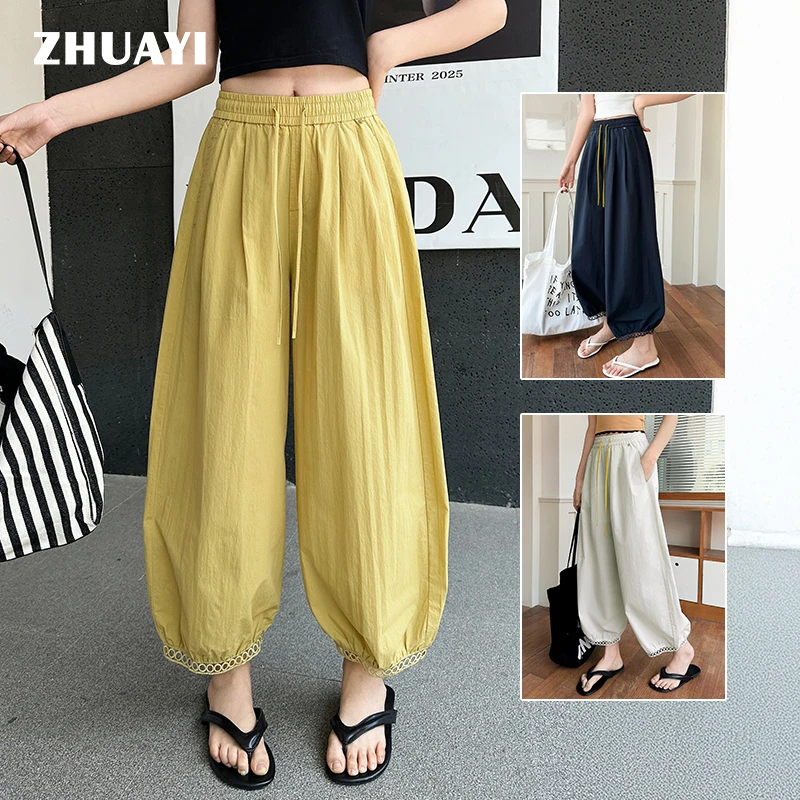 2025夏季爆款花边脚口气球裤设计感裤子韩版洋气（25209401）3