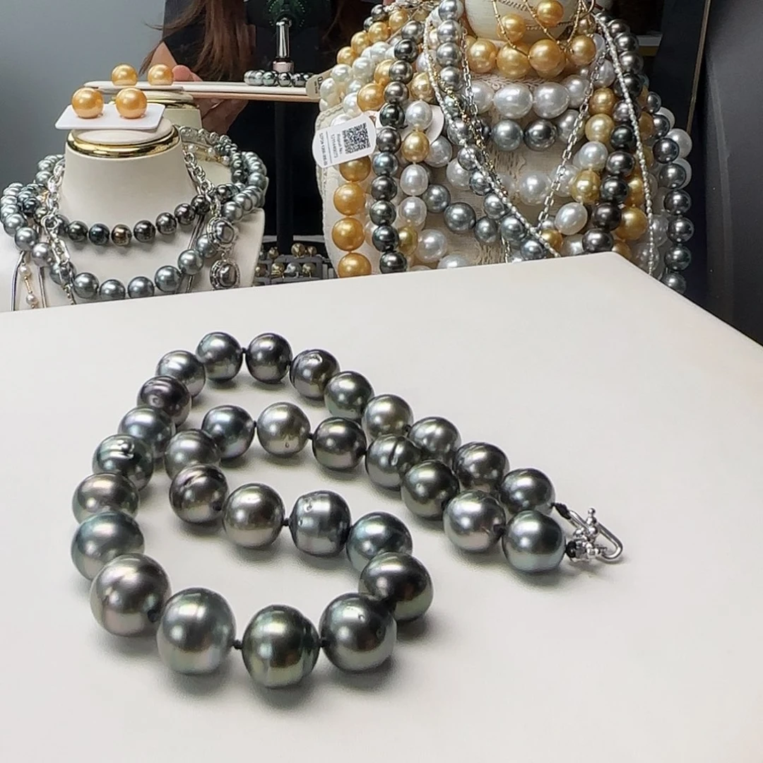 颈饰银S925镶嵌海水珍珠呦*