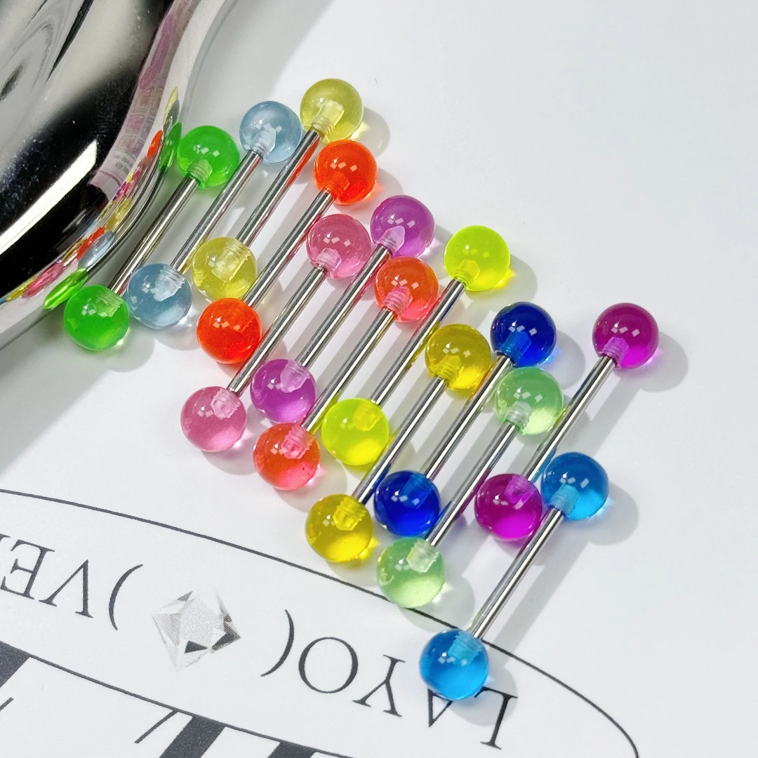 钛钢耳饰 水宝宝舌钉 亚克力清新个性潮流穿孔小众饰品轻奢创意