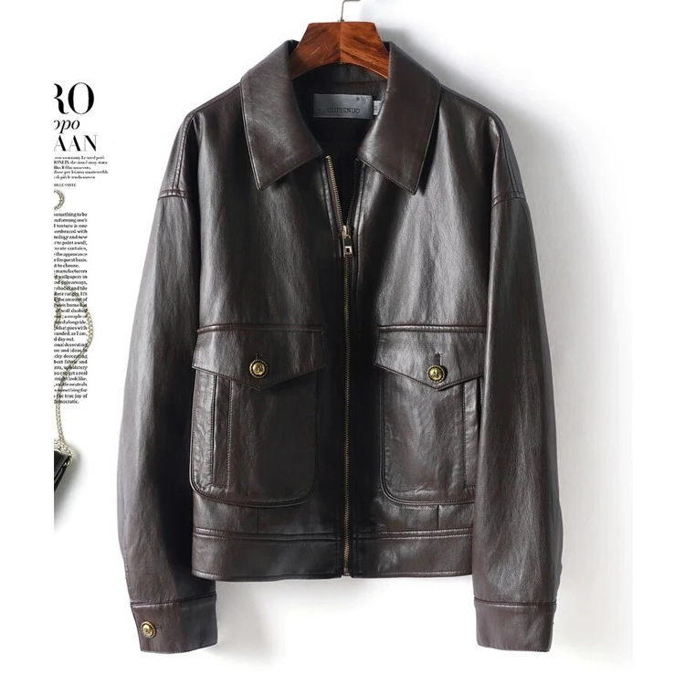 海宁真皮皮衣夹克机车外套女短款（绵羊皮）MQWZ-253#