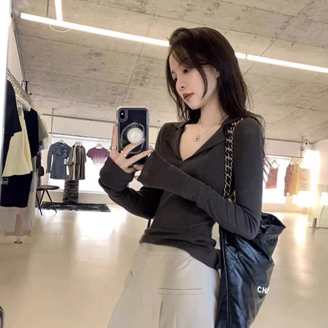 v领毛衣针织衫女春秋内搭打底别致绝美法式上衣早秋装2025年新款