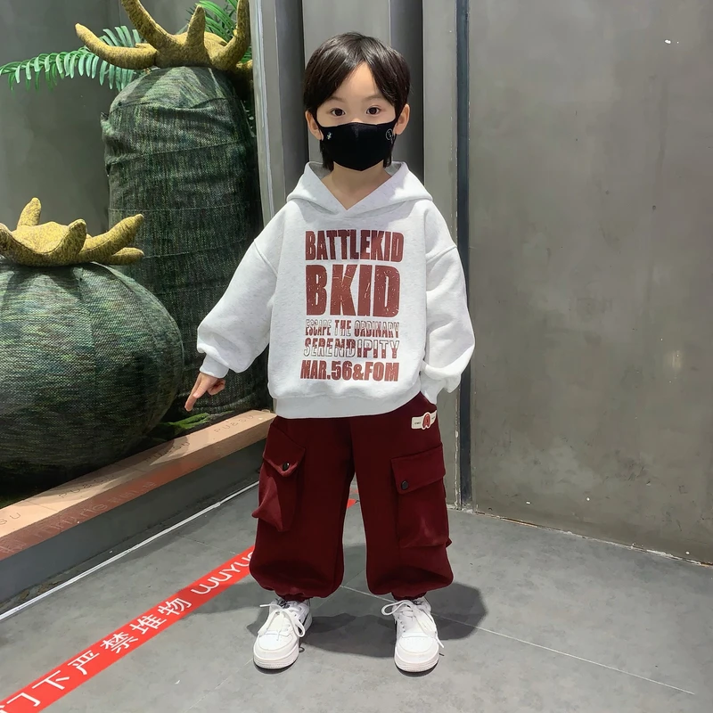 男童套装秋装2025新款休闲儿童装韩版小男孩连帽卫衣秋季宝宝衣服