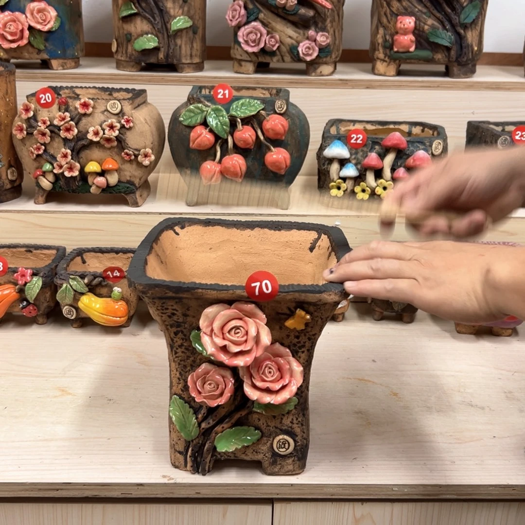 紫砂花盆70号内口19外高22