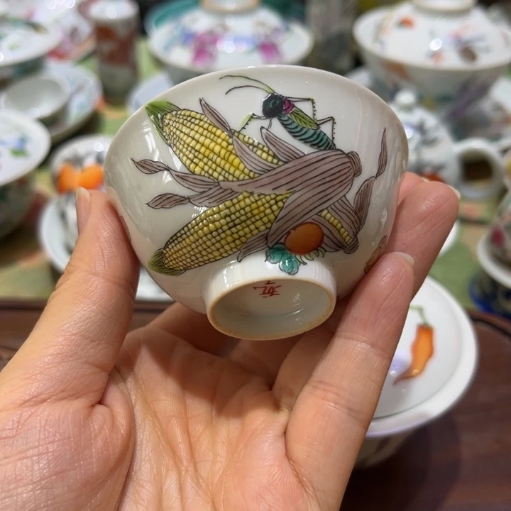 纯手绘精品盖碗杯