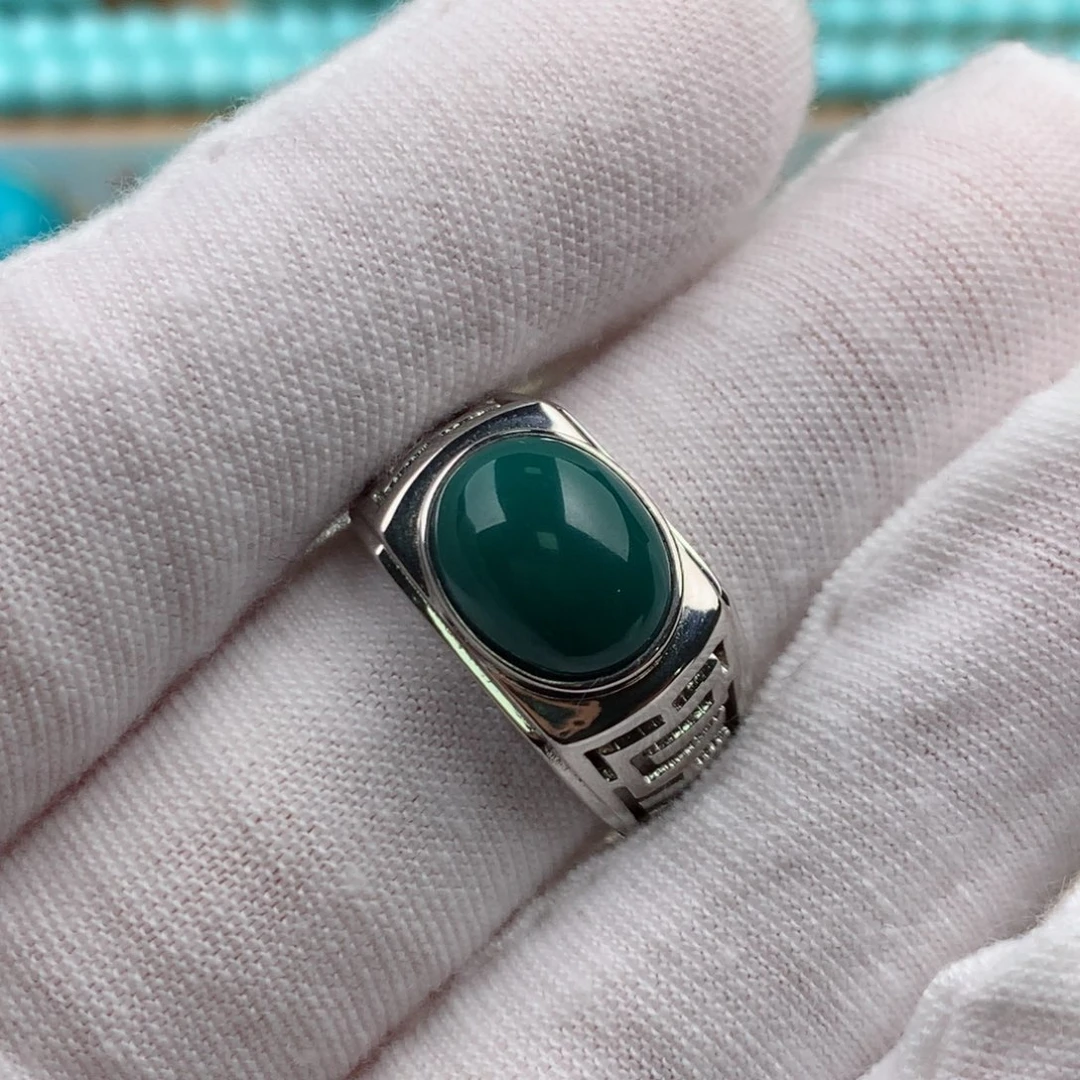 绿松石银S925镶嵌发饰