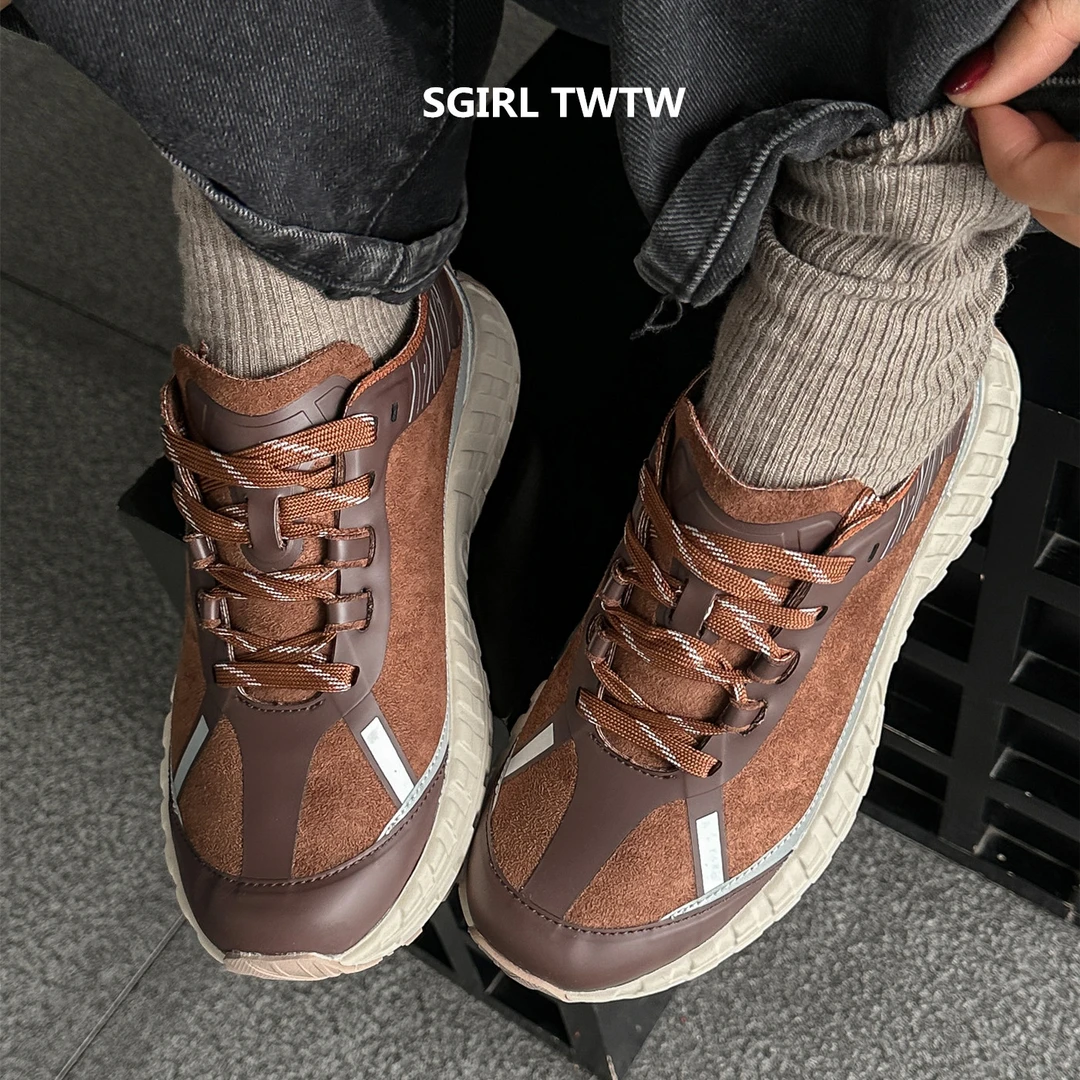 SGIRL TWTW2025年秋季新款时尚休闲鞋系带圆头拼色老爹鞋女