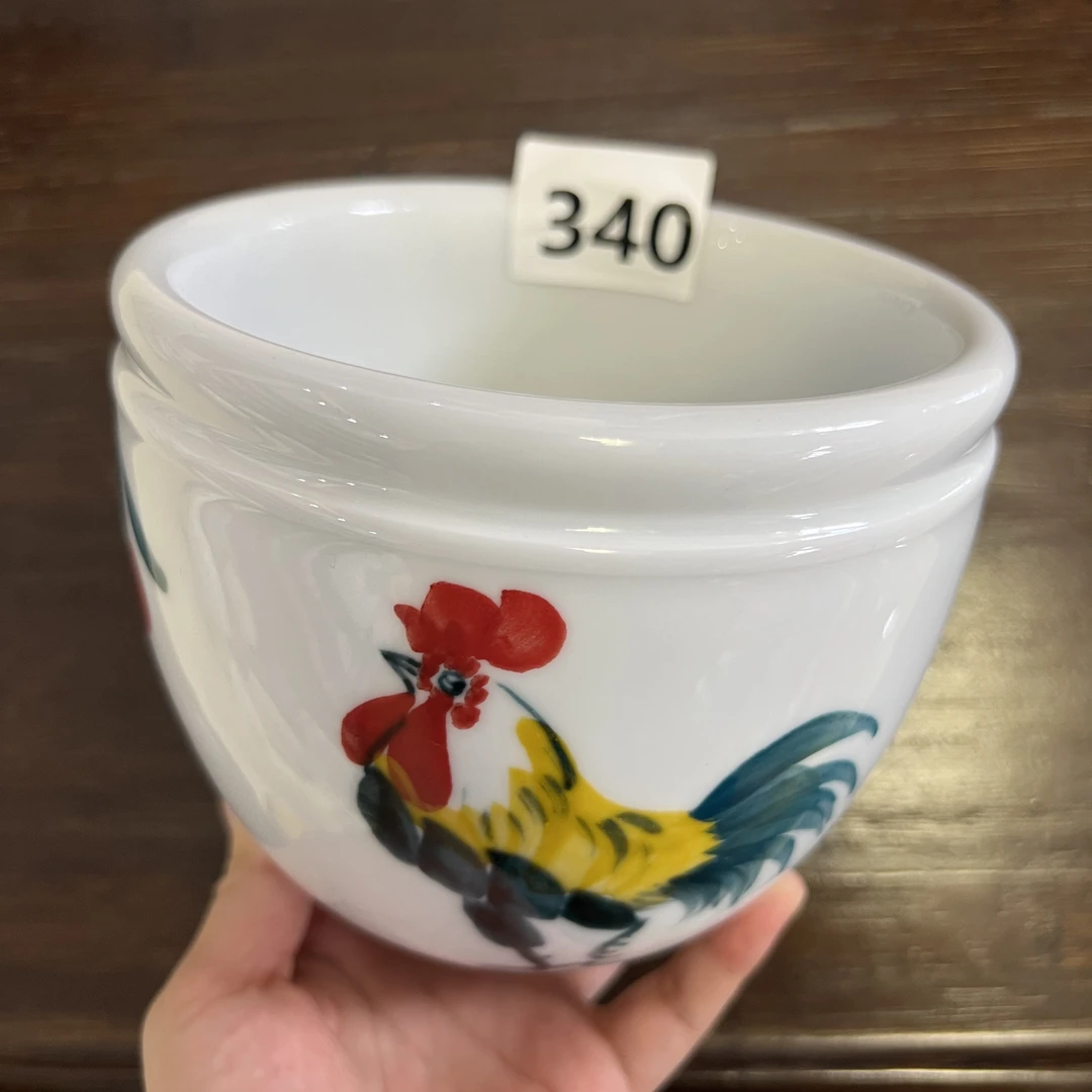 景德镇手绘（食品级）茶洗340陶瓷白瓷彩绘