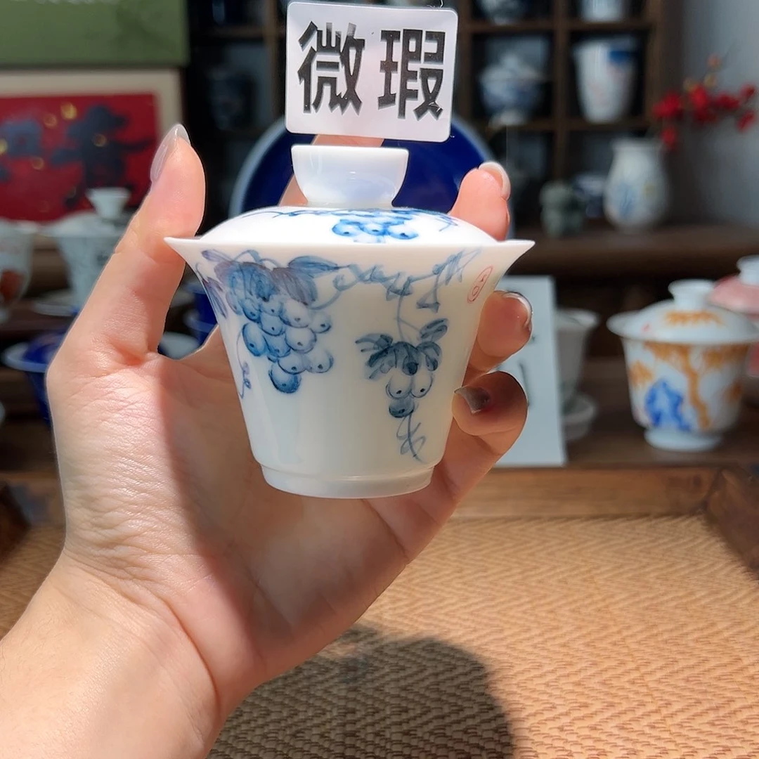 【闪购商品】微瑕 手绘 盖碗