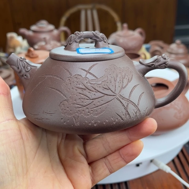 紫砂茶壶紫砂花茶