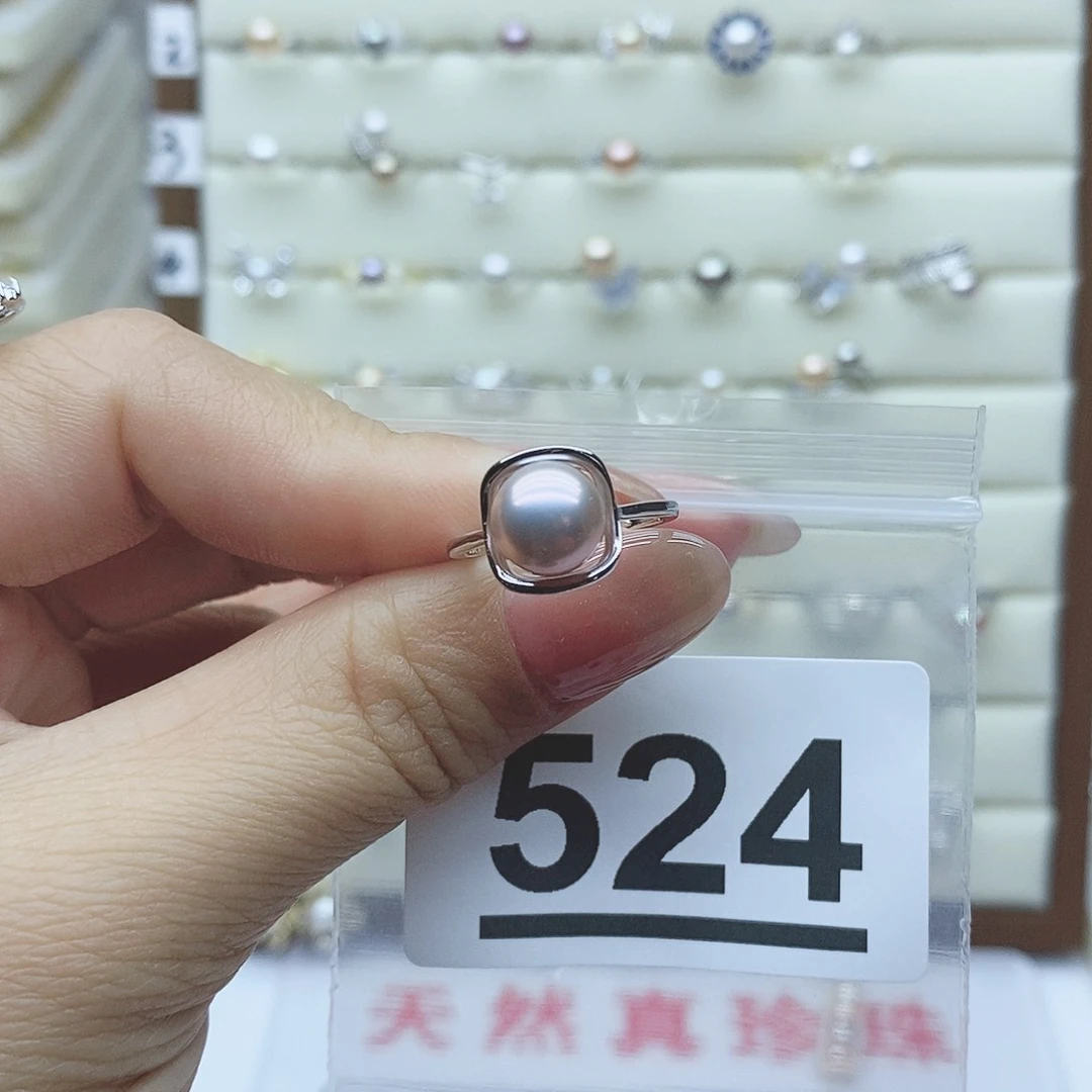 淡水珍珠戒指银S925镶嵌生****524
