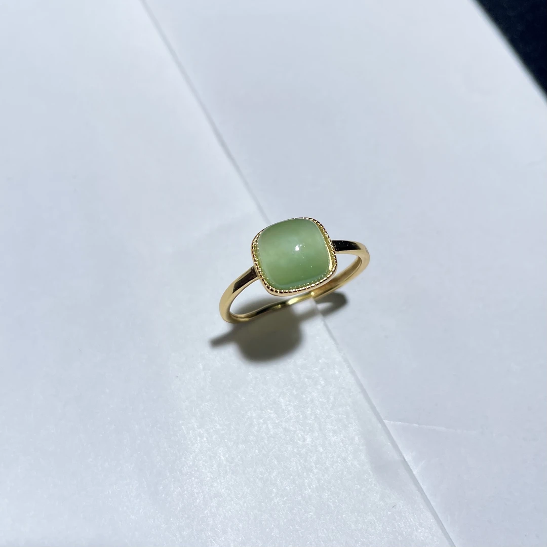 灵动猫眼碧玉蛋面8*8戒指s925 福利款 KT24111423