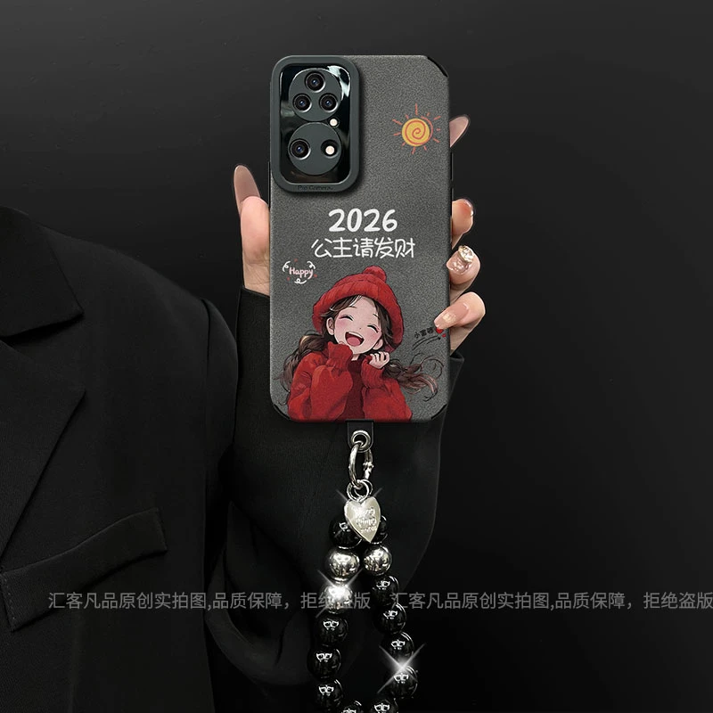 2026公主请发财适用华为p50/p50pro手机壳翻毛皮创意防摔女款